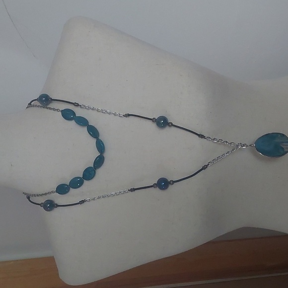 Elegant Blue Beaded Necklace Set - Picture 1 of 5